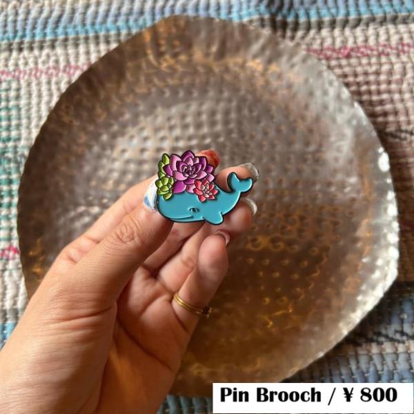 TOPANGA Jewelry　pin brooch　Flower Whale　ピンブローチ　フラワ...