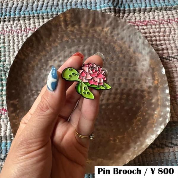 TOPANGA Jewelry　pin brooch　Flower Turtle　ピンブローチ　フラ...