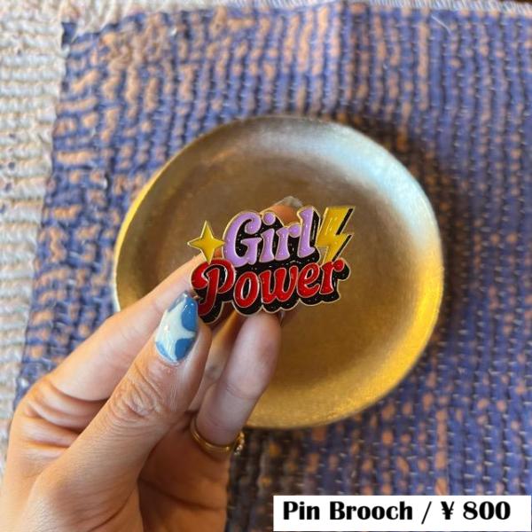 TOPANGA Jewelry　pin brooch　Girl Power　ピンブローチ　ガールパワ...