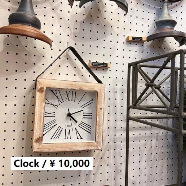 Topanga Furniture　ウッドスクエアウォールクロック　家具　インテリア　時計　ウォール...