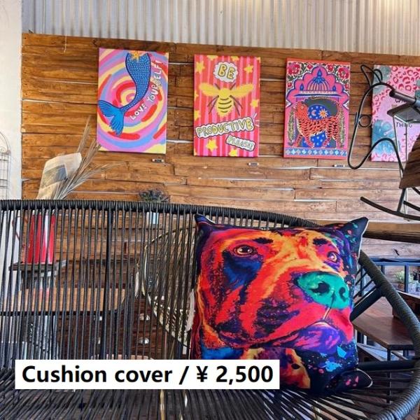 TOPANGA Homefurnishing ドッグアートクッションカバー　45×45cm　アメリカ...