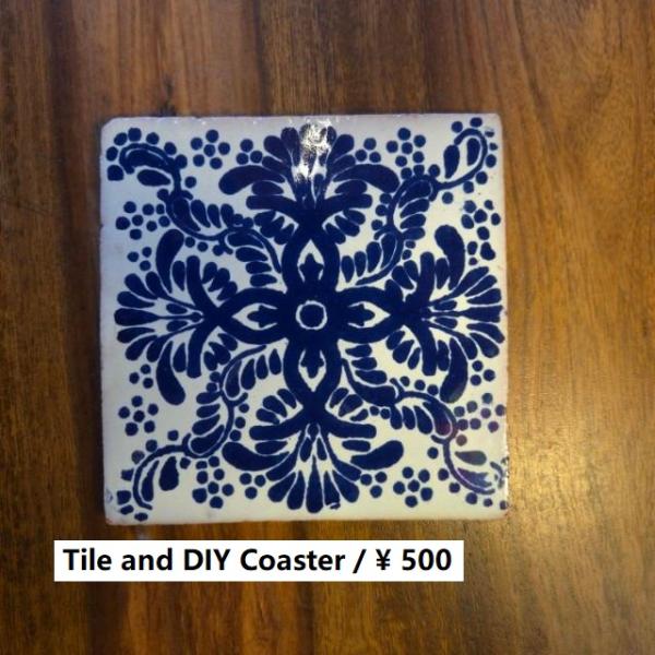 メキシコ　タラベラタイル　星海柄　ブルー　コースター　鍋敷き　DIY　柄タイル　室内壁　室外壁　デザ...