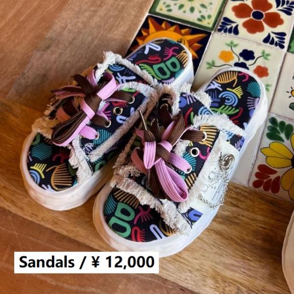 TOPANGA Accessory　クレイジーポップアートサンダル　25cm　26cm　ブラック　レ...