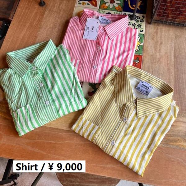 Topanga Lady's 　ダブルストライプシャツ　全3色　イエロー　ピンク　グリーン　ファッシ...