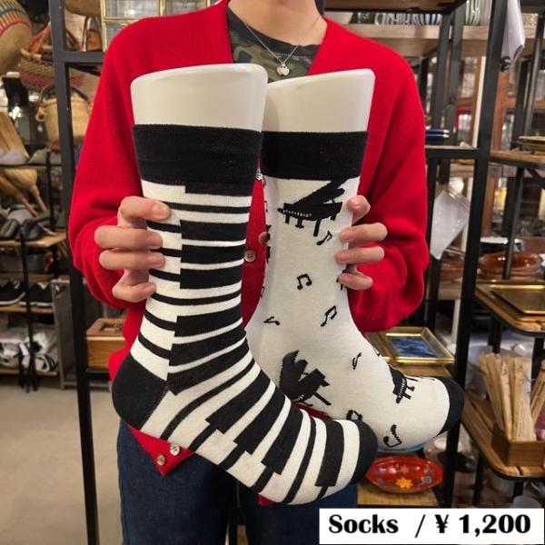 TOPANGA SOCKS Men's　Piano socks　メンズソックス　ピアノ　鍵盤　グラン...