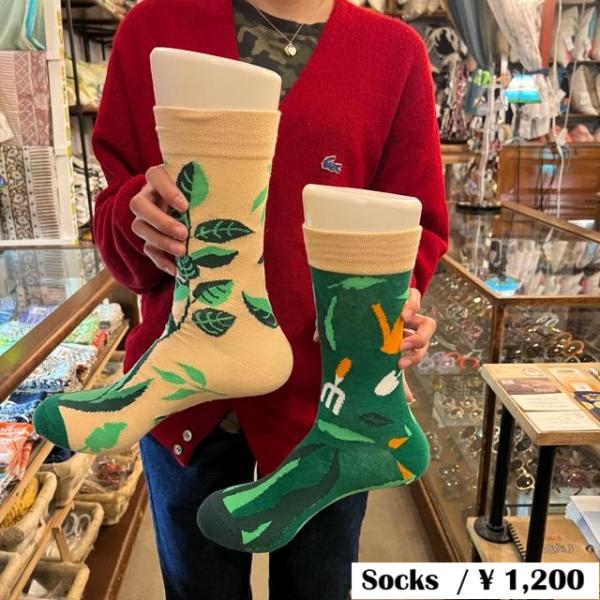 TOPANGA SOCKS Men's　Gardening　メンズソックス　ガーデニング　 アシンメ...