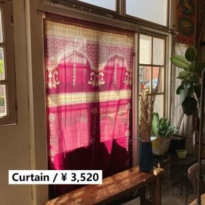 インド コットンボイルダブルカーテン グレージュ 100×130cm 腰高窓