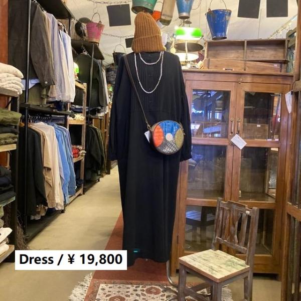 ICHI　イチ　コットンリネンピンタックワンピース　ブラック　ファッション　レディース　パフスリーブ...