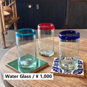 メキシコ　シンプルジュースグラス　全3色　レッド　ブルー　ライトブルー　タンブラー　ウォーターグラス