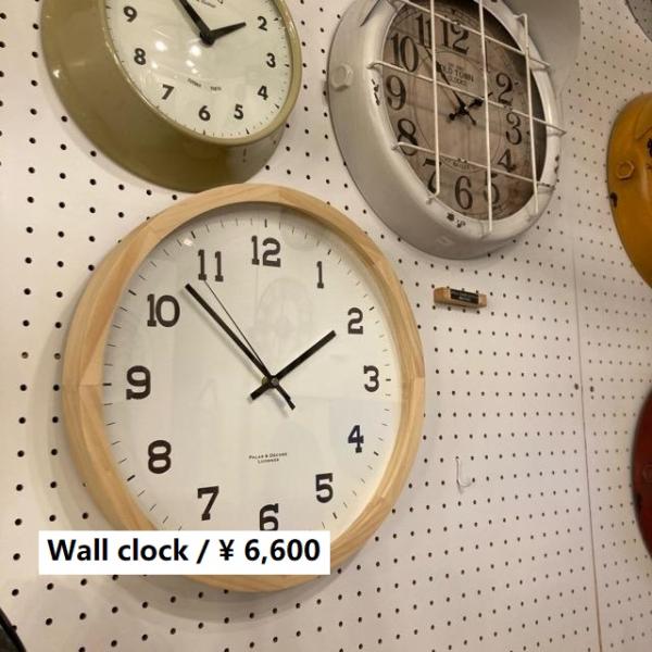 ナチュラルウッドウォールクロック　35cm　ナチュラル　アイナ　スタンドクロック　掛け時計　天然木　...