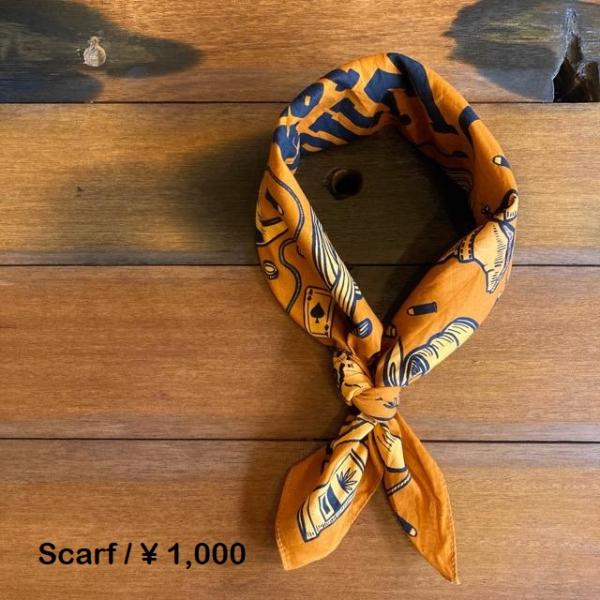 TOPANGA accessory ワンウォッシュコットンバンダナ　WILD WEST オレンジ