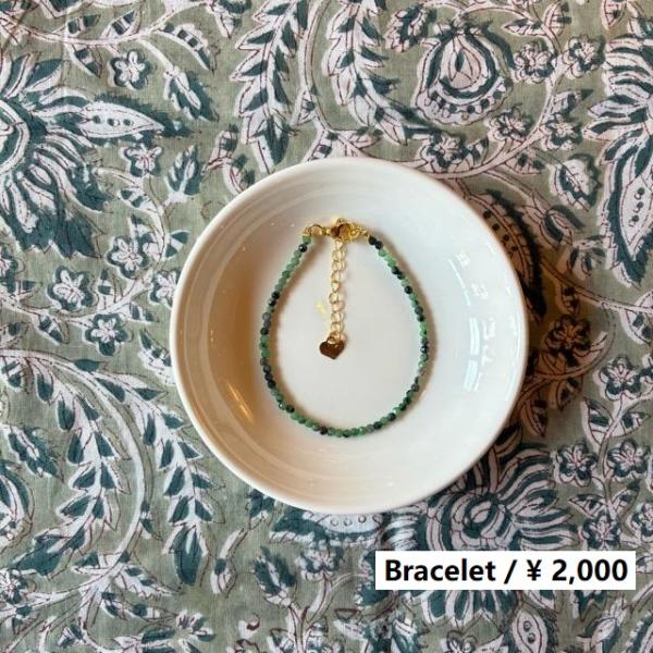 TOPANGA Jewelry　ミニジェムブレスレット　エメラルド　ルビー　グリーン　ナチュラルスト...