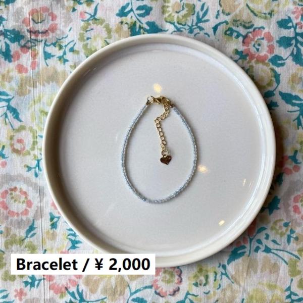 TOPANGA Jewelry　ミニジェムブレスレット　アクアマリン　ブルー　ナチュラルストーン　天...