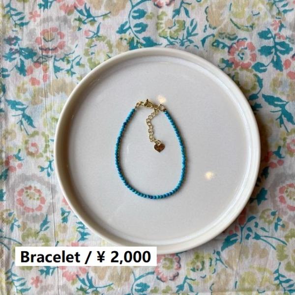 TOPANGA Jewelry　ミニジェムブレスレット　ターコイズ　ブルー　トルコ石　ナチュラルスト...