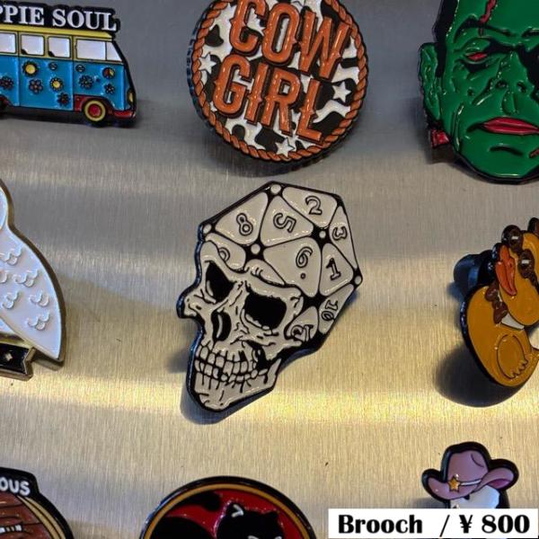TOPANGA Jewelry Pin Brooch Skull Dice　ピンブローチ　スカルダイ...