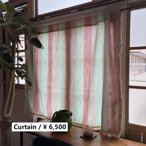 TOPANGA Homefurnishing　ボヘミアンストライプフリンジカーテン　140×100c...