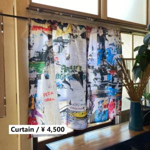 インド ブロックプリントフラワーカーテン TYPE:P-6 105×178cm