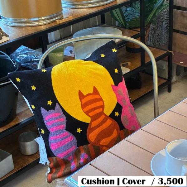 TOPANGA Homefurnishing Cat Embroidery Cushion Cove...