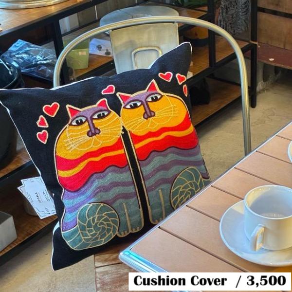 TOPANGA Homefurnishing Cat Embroidery Cushion Cove...