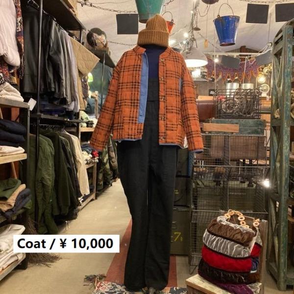 TOPANGA Lady's　細畝コーデュロイレトロチェックキルティングジャケット　レッド　アウター...