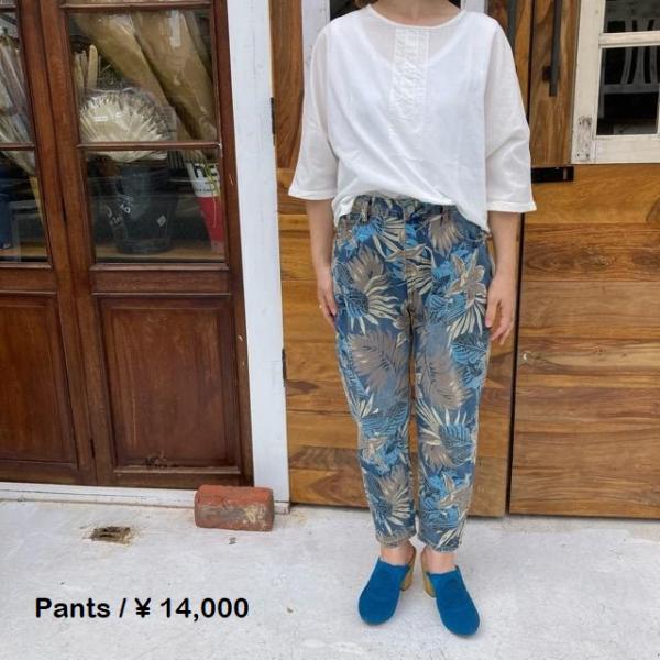 Topanga Lady's　ボタニカルワンウォッシュデニムパンツ　トロピカル