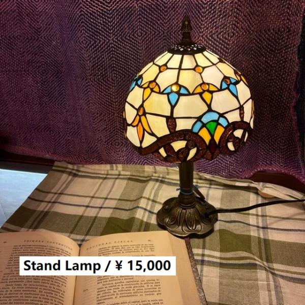 TOPANGA　Lighting　ステンドグラステーブルランプ　レトロドーム　ホワイト　ガラスランプ...