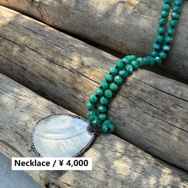 TOPANGA Jewelry　シェルティエラロングネックレス　ベルデ　チャームネックレス　ペンダン...
