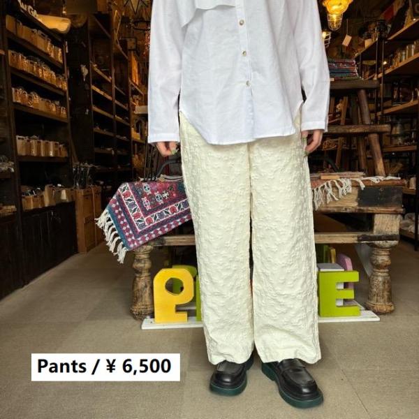 TOPANGA Lady's　リップルフラワーダブルリボンイージーパンツ　アイボリー　レディース　ス...