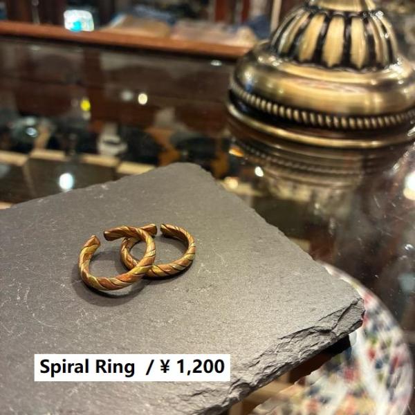 TOPANGA Jewelry 　コッパーブラスシングルリング　スパイラル　5号〜19号　銅　真鍮　...