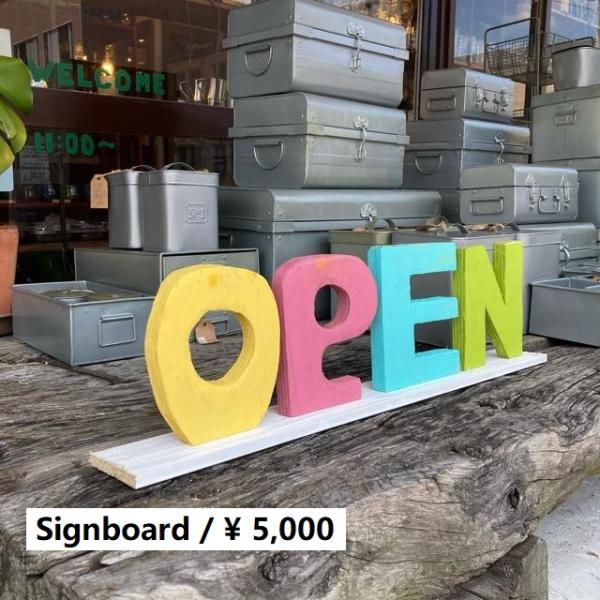 TOPANGA Handmade　OPENサインボード　B　アソート　英字　オールドウッド　リサイク...