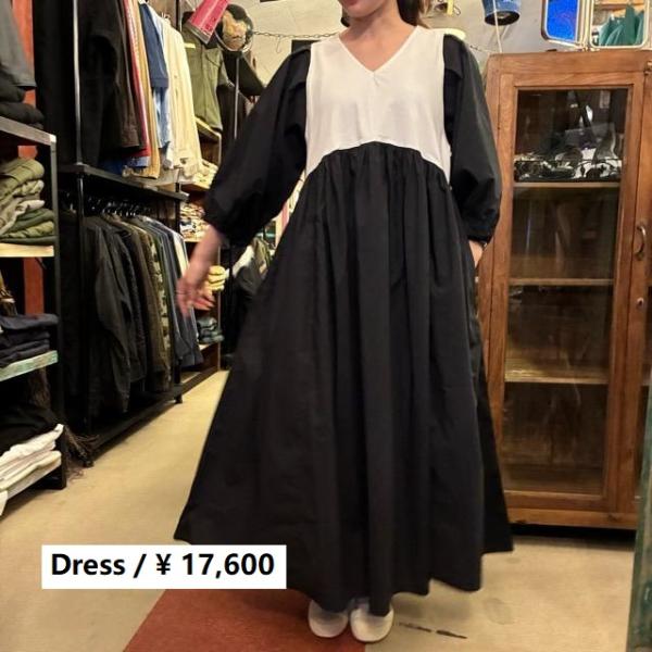 UNIVERSAL SEVEN　ユニヴァーサルセブン　クラシック天竺バイカラーVネックワンピース　シ...