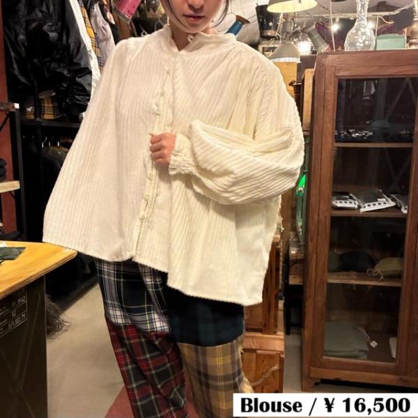 UNIVERSAL TISSU　ユニヴァーサルティシュ　親子コーデュロイ シャーリングブラウス　オフ...