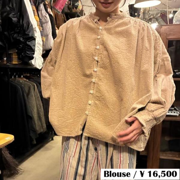 UNIVERSAL TISSU　ユニヴァーサルティシュ　親子コーデュロイ シャーリングブラウス　ベー...