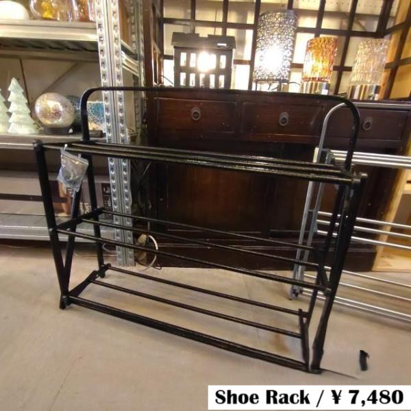 Foldable shoe rack Black　POST GENERAL Shoes　Interi...