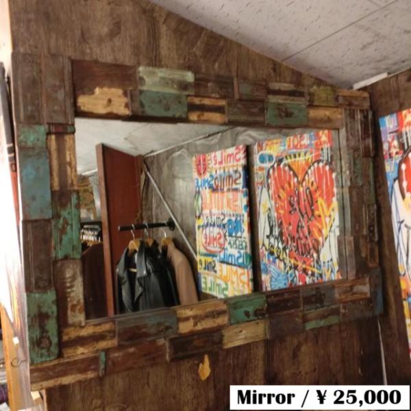 【One-of-a-kind-item】Vintage Mirror　Wood Mirror　Wal...