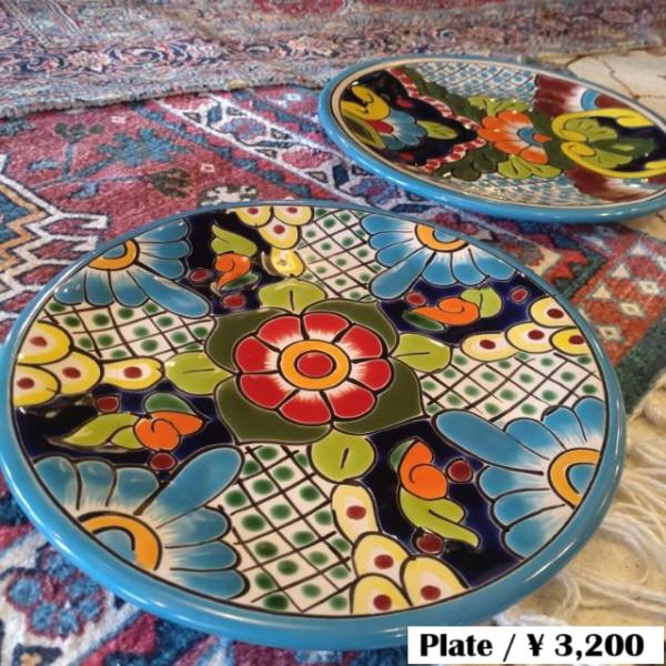 Mexico　Guanajuato Ware　Round Plate Blue 2 Types In...