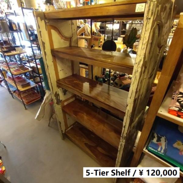 【店頭受取専用商品】TOPANGA　Furniture　アンティーク扉の5段シェルフ　ディスプレイ　...