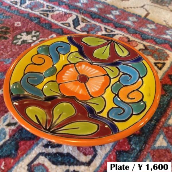 Mexico 　Goanajuato Ware　Mini Round Plate Orange　Ca...