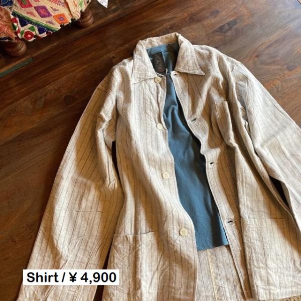 フランス　フランネルパジャマシャツ/A