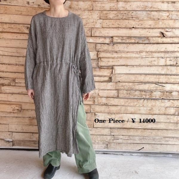 Topanga Lady's　ギンガムチェックカンフーワンピース　ブラック