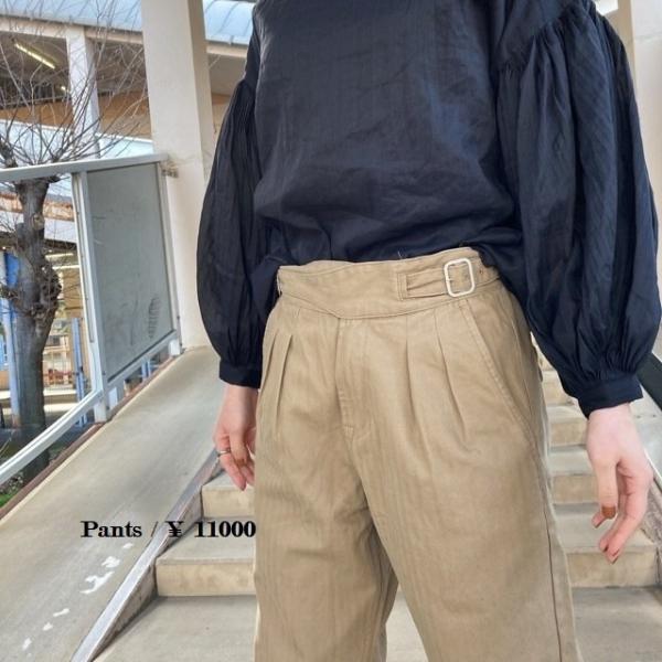 Topanga Lady's　ヘリンボーンツイルグルカパンツ　ベージュ