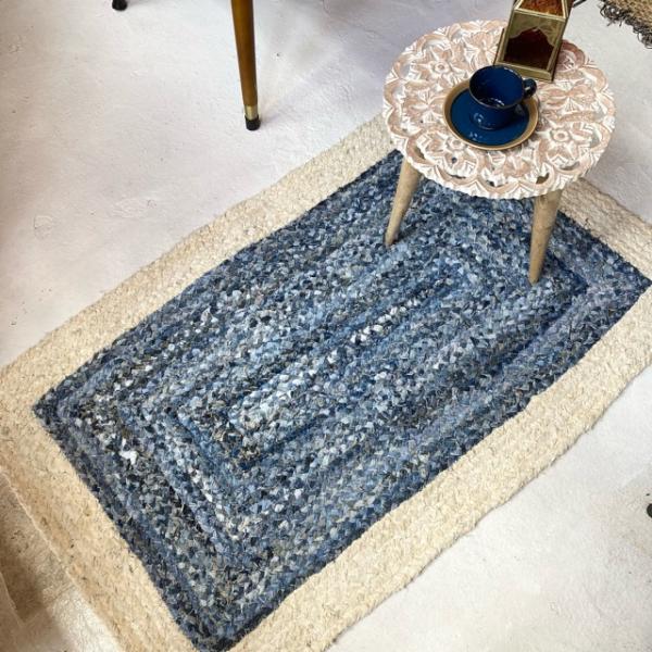 TOPANGA Homefurnishing　リサイクルデニムウィービングラグマット　80×140c...