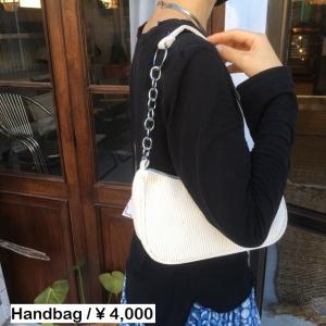 Topanga Bag　コーデュロイハンドバッグ　ホワイト｜abracadabra