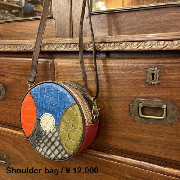 Topanga Bag　パッチワークレザーマルショルダーバッグ