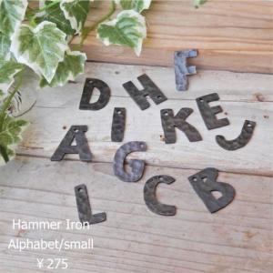 ハンマーアイアン アルファベットプレート　小　(可)