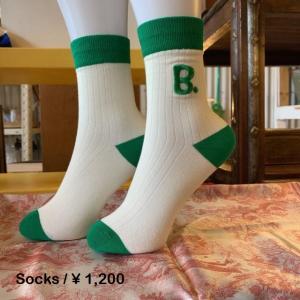 TOPANGA SOCKS 　Lady's 　アルファベットソックス B.　グリーン｜abracadabra