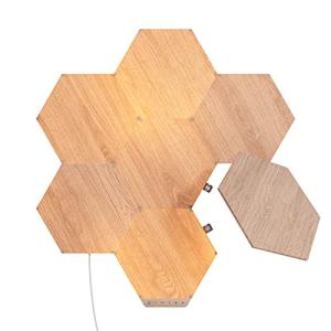 Nanoleaf (ナノリーフ) Elements Hexagon (エレメンツ ヘキサゴン) 7枚入り スターターパック スマートライト 木目調 インテリア照明 LEDライト 広配光の商品画像