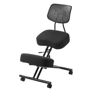 サンワダイレクト バランスチェア ガス圧昇降 54? 67.5cm 背もたれ付 腰痛対策 大人用 キャスター付き ブラック 150-SNCH018の商品画像