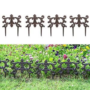Sungmor フェンス 垣 花壇 庭 ガーデン 芝生 埋め込み用 トレリス 飾り物 鋳鉄 レトロ 4枚セットの商品画像