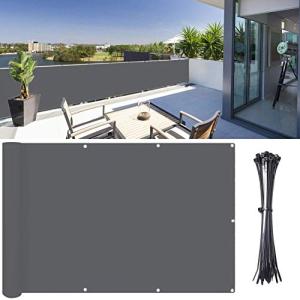 Umi. 防水バルコニーシェード 5x1m ダークグレー ベランダ目隠し 撥水シェード 日よけ